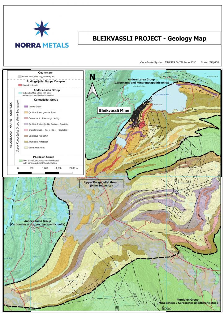 Bleikvassli Project - Geology Map